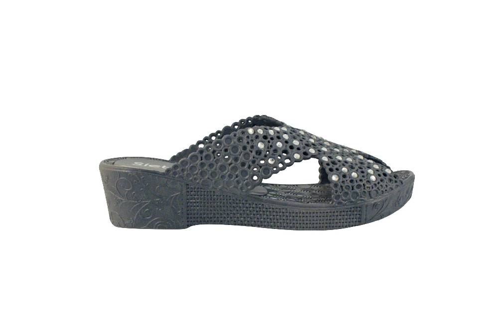 Beachandstreet Badeschuhe Damen Thira mit Strass und Keilabsatz Fabrik Onlineshop