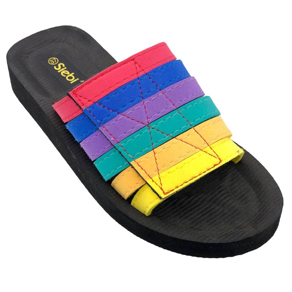 Beachandstreet Badeschuhe Damen • Beach Klett • Badepantolette für Frauen mit Klettverschluss • fällt klein aus Große Rabatte