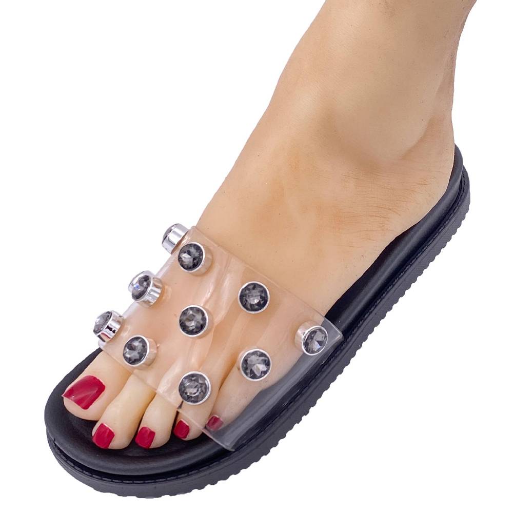 Beachandstreet Florenz - Badeschuhe mit transparentem Oberteil und großen Acrylsteinen Kostenlose Rückgabe