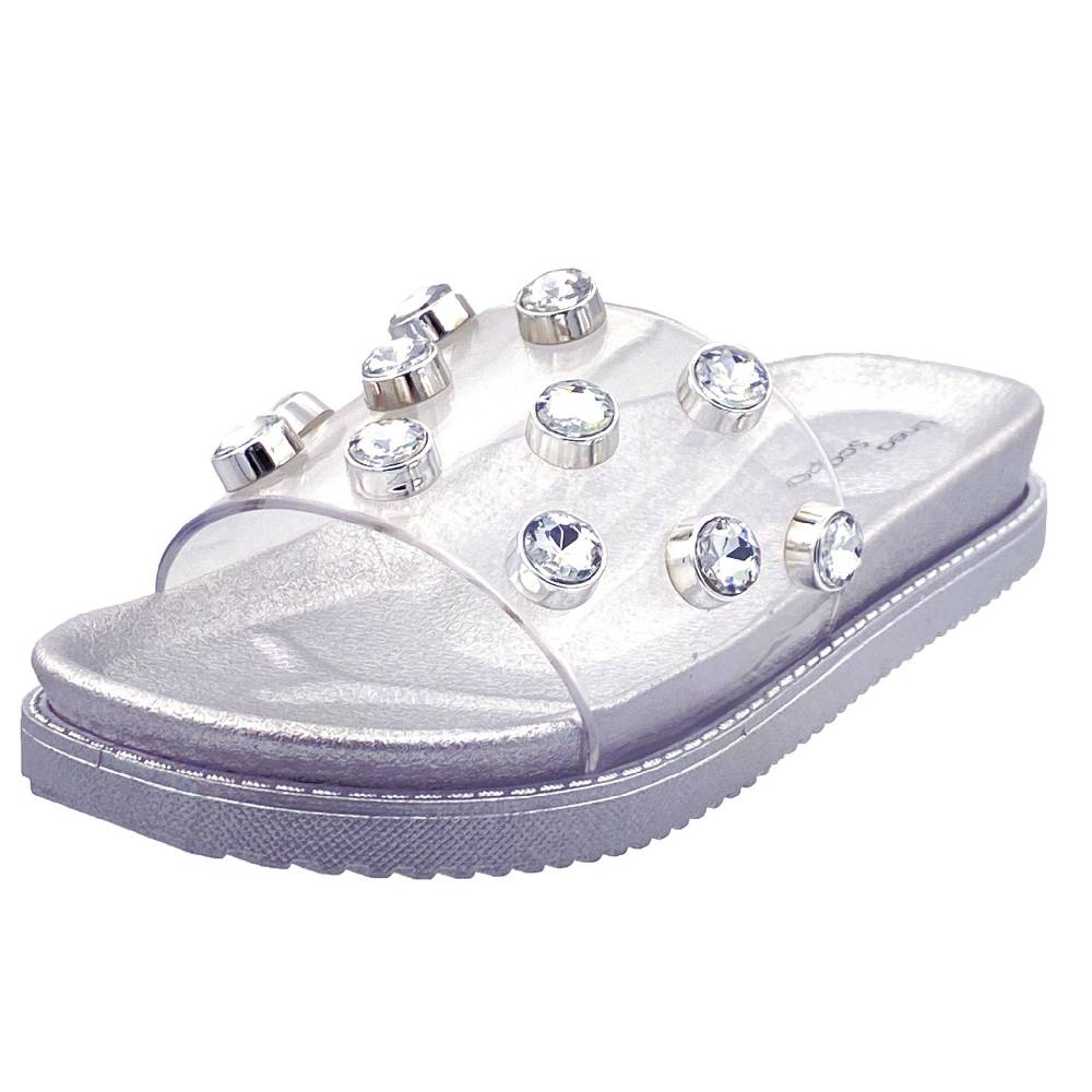 Beachandstreet Florenz - Badeschuhe mit transparentem Oberteil und großen Acrylsteinen Kostenlose Rückgabe