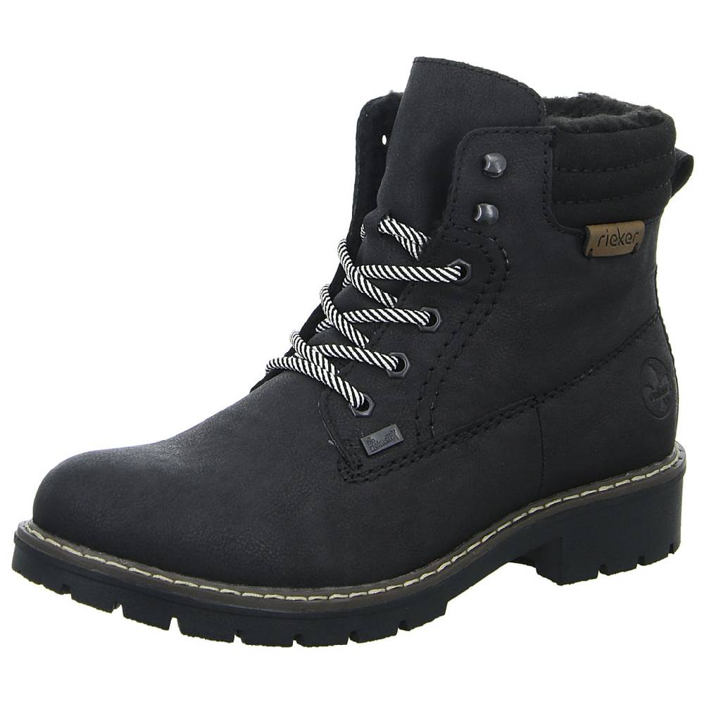 Rieker Schnürstiefelette Warmfutter bis 35mm Absatz (casual) Black Friday Preise