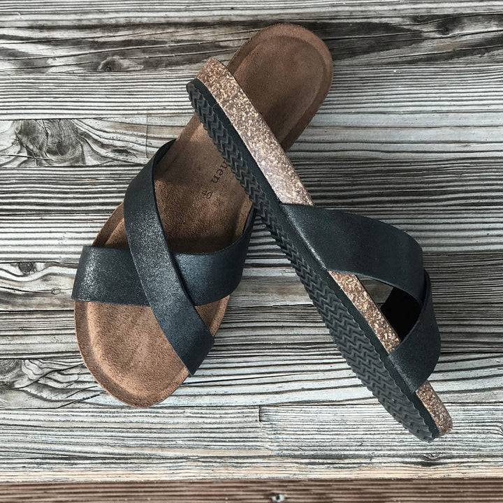 Pampuschen Lyda B metallic schwarz Nur für heute