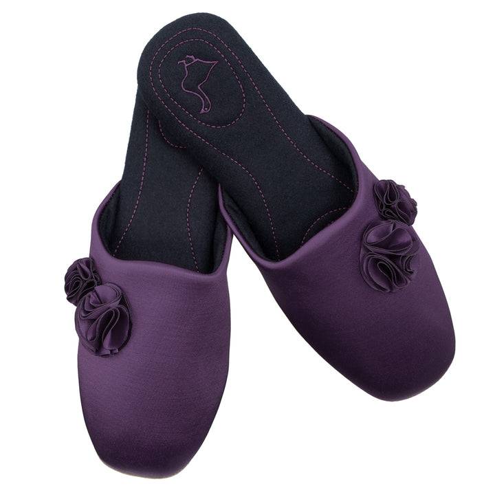 Pampuschen Ginger satin aubergine Nur noch ein Tag übrig