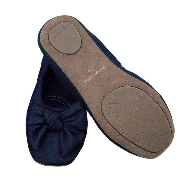 Pampuschen Daisy wool dunkelblau Super Rabatt
