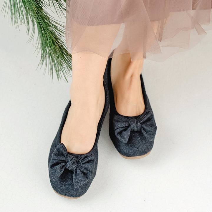 Pampuschen Daisy wool anthrazit Riesige Rabatte