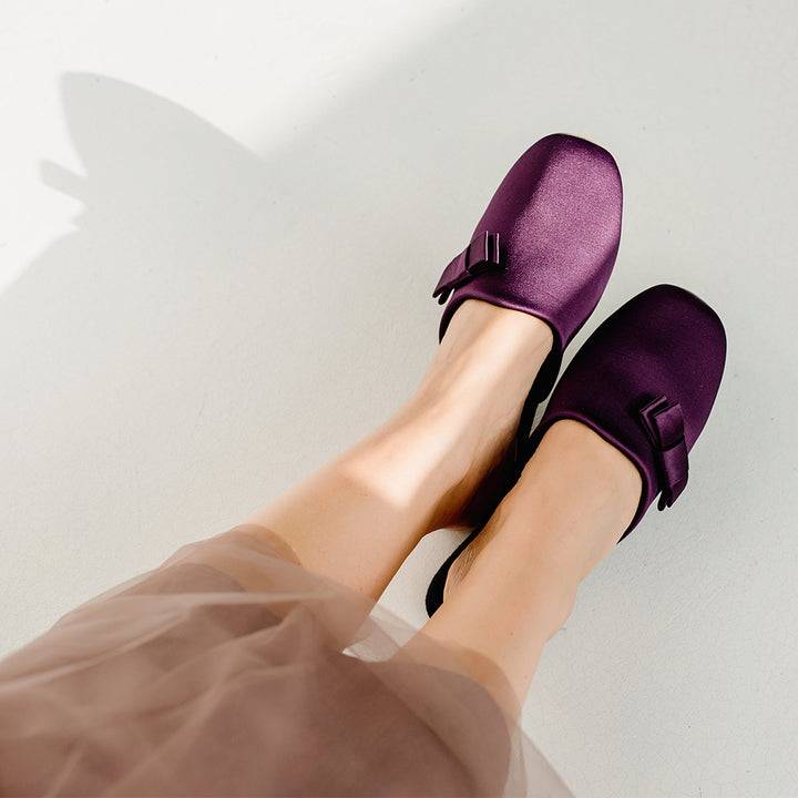 Pampuschen Jane satin aubergine Kostenloser Versand international