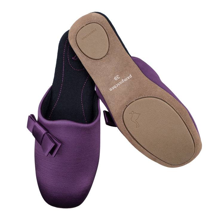 Pampuschen Jane satin aubergine Kostenloser Versand international
