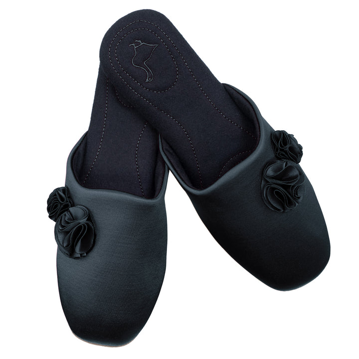 Pampuschen Ginger satin schwarz Fabrikladen