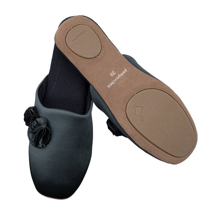 Pampuschen Ginger satin schwarz Fabrikladen