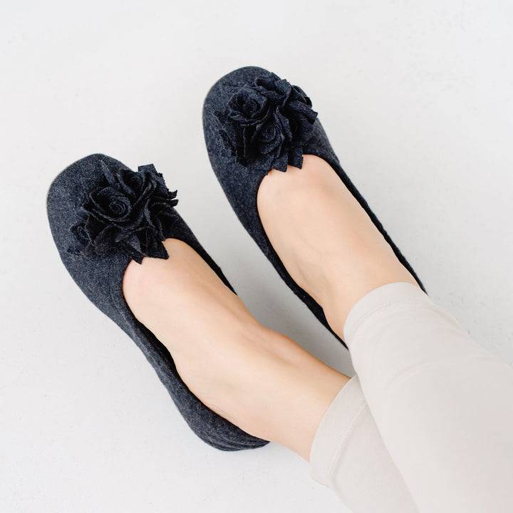 Pampuschen Grace wool anthrazit Schlussverkauf