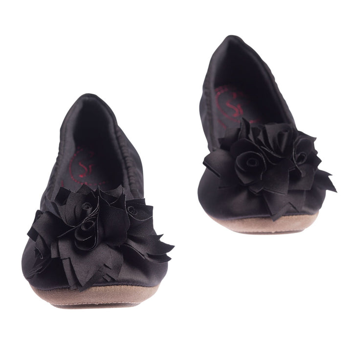 Pampuschen Grace satin schwarz Fabrikpreis