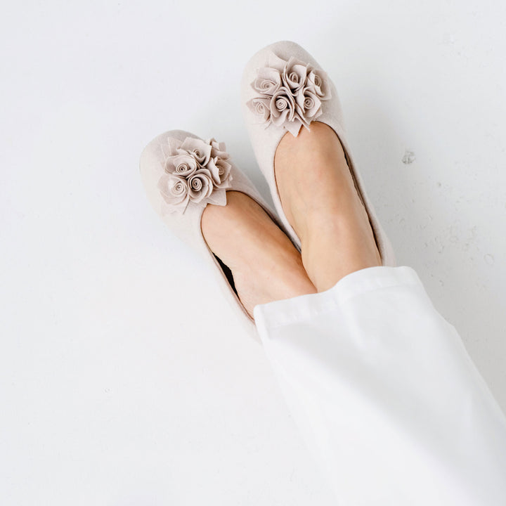 Pampuschen Grace wool beige Jubiläumsangebot
