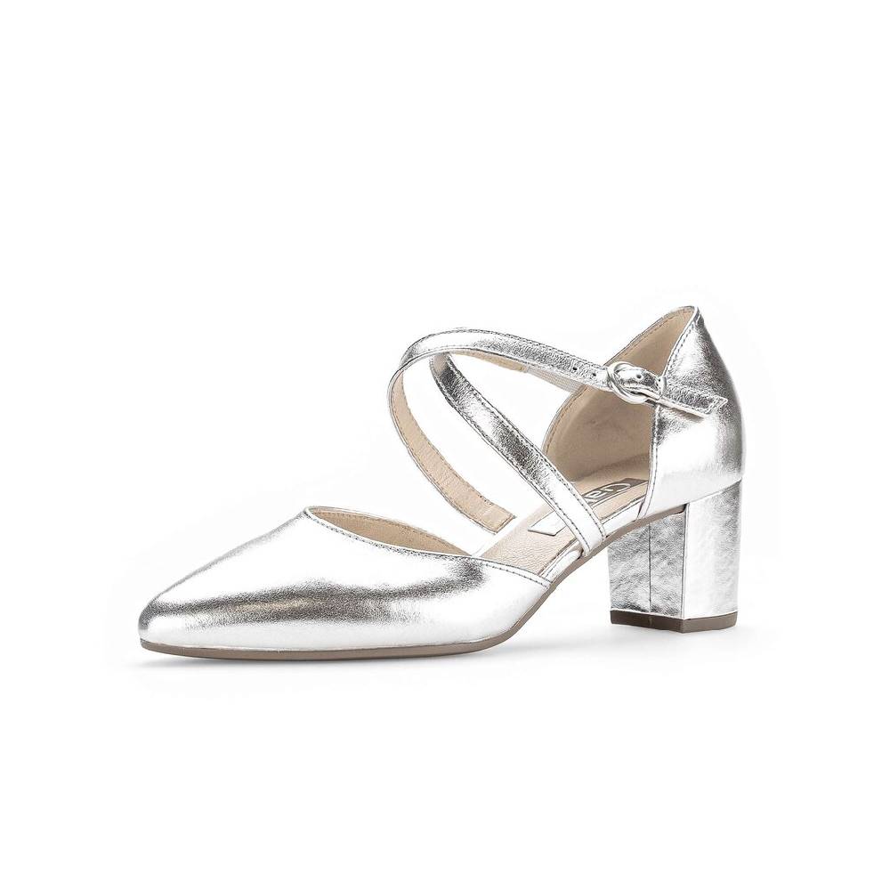 Pius Gabor Spangenpumps silber Tiefpreis