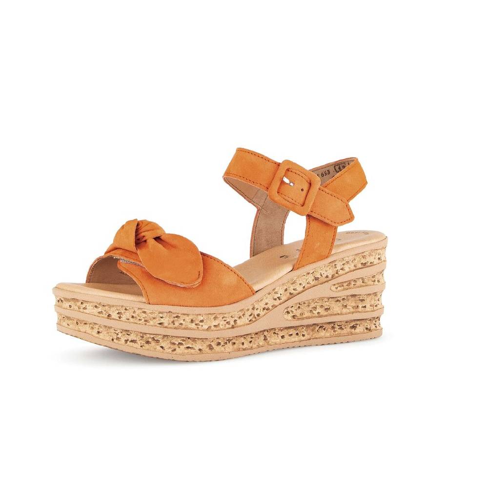 Pius Gabor Riemchensandale orange Clearance-Verkauf