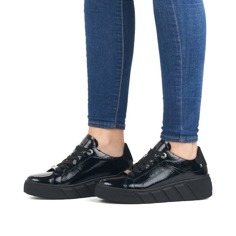 Rieker Artikelnummer W0501-00 Rieker Damen Sneaker Low mattschwarz Bis zu 50% Rabatt