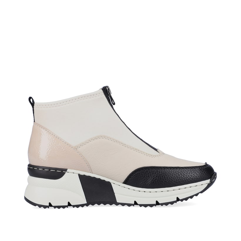 Rieker Artikelnummer N6352-60 Rieker Damen Sneaker High hellbeige-schwarz Black Friday Preise