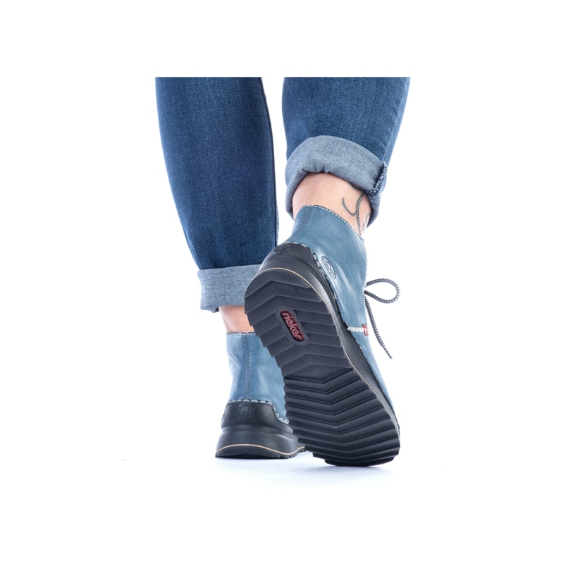Rieker Artikelnummer 71510-14 Rieker Damen Schnürstiefel californiablau Im Verkauf
