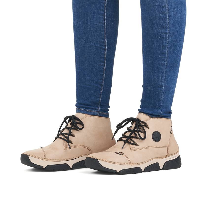 Rieker Artikelnummer 45902-60 Rieker Damen Schnürschuhe cremebeige Rabatte dieses Monats