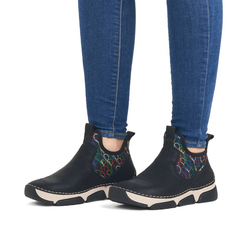 Rieker Artikelnummer 45957-00 Rieker Damen Slipper urbanschwarz-bunt 2025