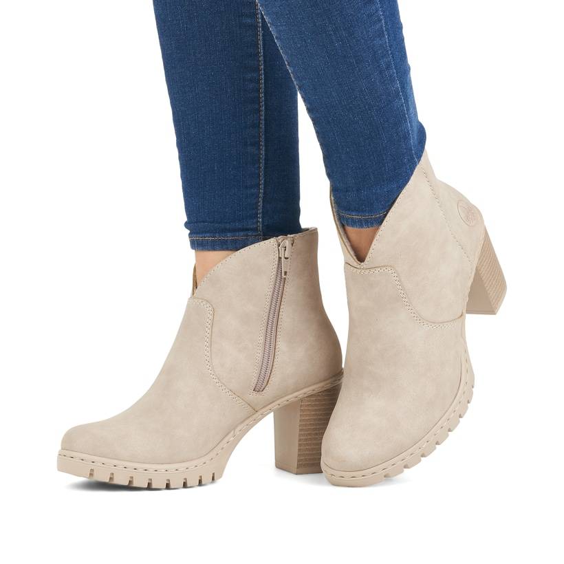 Rieker Artikelnummer Y2553-60 Rieker Damen Stiefeletten hellbeige Günstiger Verkauf
