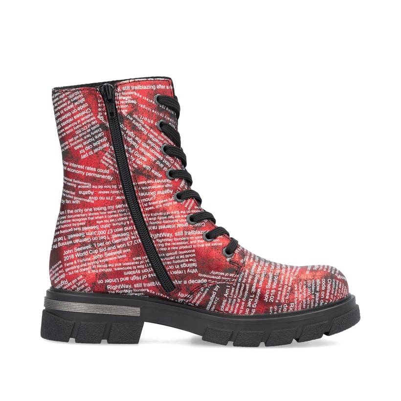 Rieker Artikelnummer Z9120-35 Rieker Damen Biker Boots metallicrot Fabrikverkauf
