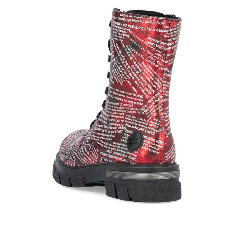 Rieker Artikelnummer Z9120-35 Rieker Damen Biker Boots metallicrot Fabrikverkauf