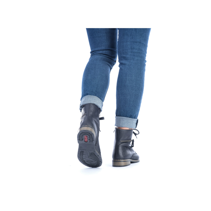 Rieker Artikelnummer 71208-00 Rieker Damen Biker Boots tiefschwarz Fabrik Onlineshop