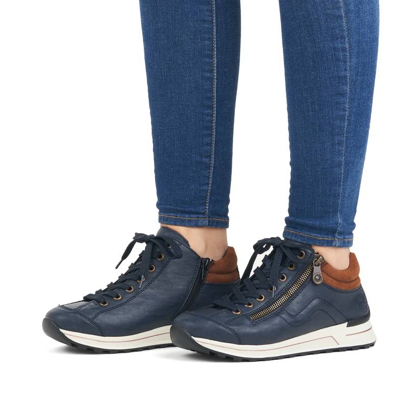 Rieker Artikelnummer N1400-14 Rieker Damen Sneaker Low pazifikblau-braun Rabatt