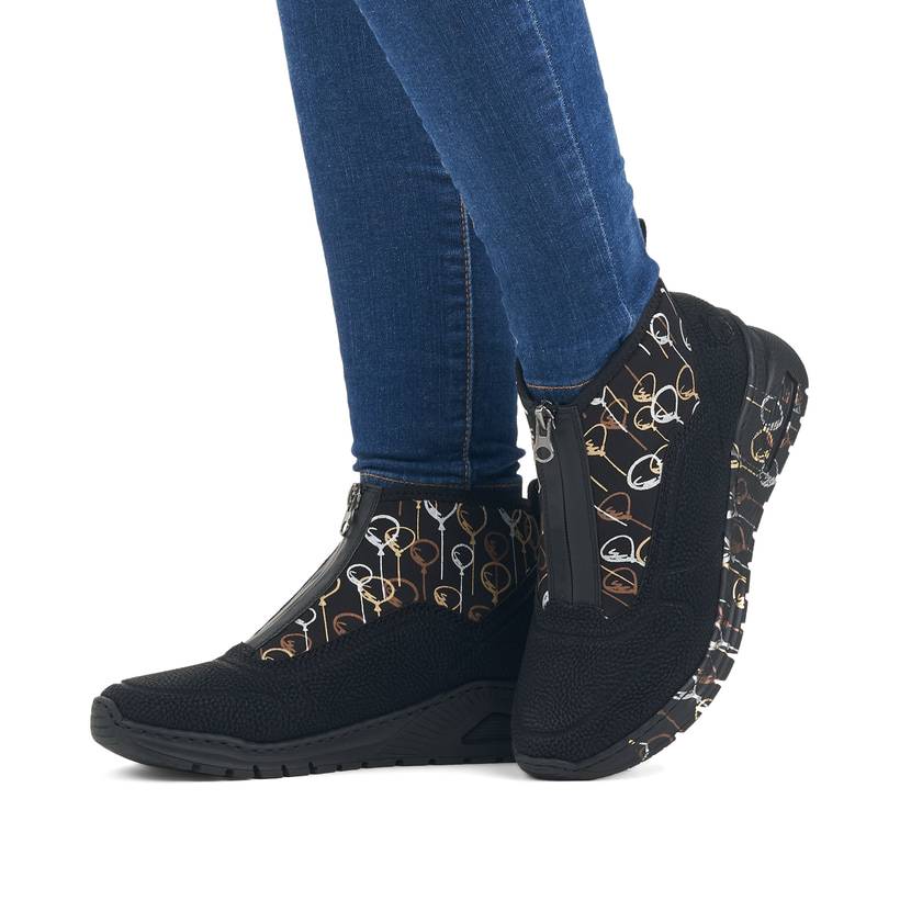 Rieker Artikelnummer M4953-00 Rieker Damen Sneaker High urbanschwarz Großer Ausverkauf