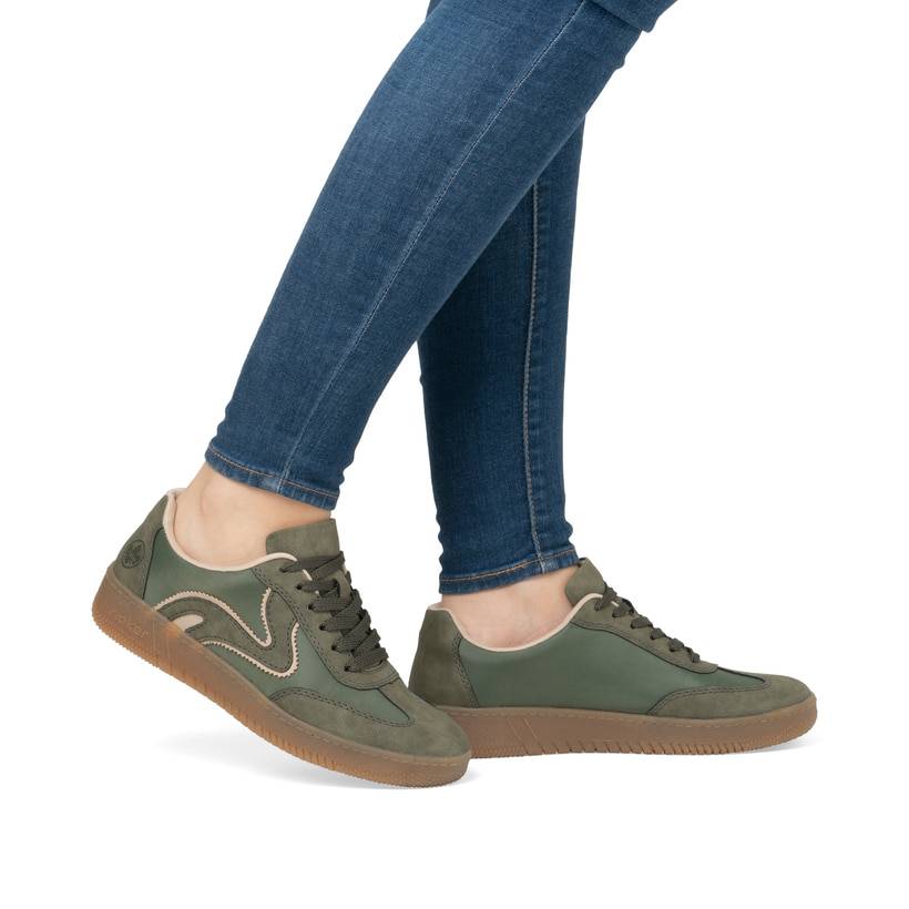 Rieker Artikelnummer M5512-54 Rieker Damen Sneaker Low kaktusgrün Flash Sale