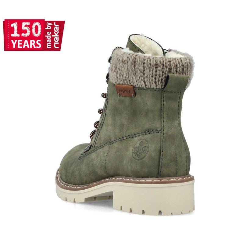 Rieker Artikelnummer Y9118-54 Rieker Damen Schnürstiefel kaktusgrün Online Shopping