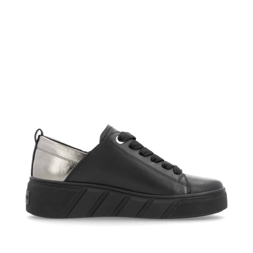 Rieker Artikelnummer W0502-03 Rieker Damen Sneaker Low mattschwarz-silber Exklusivangebot