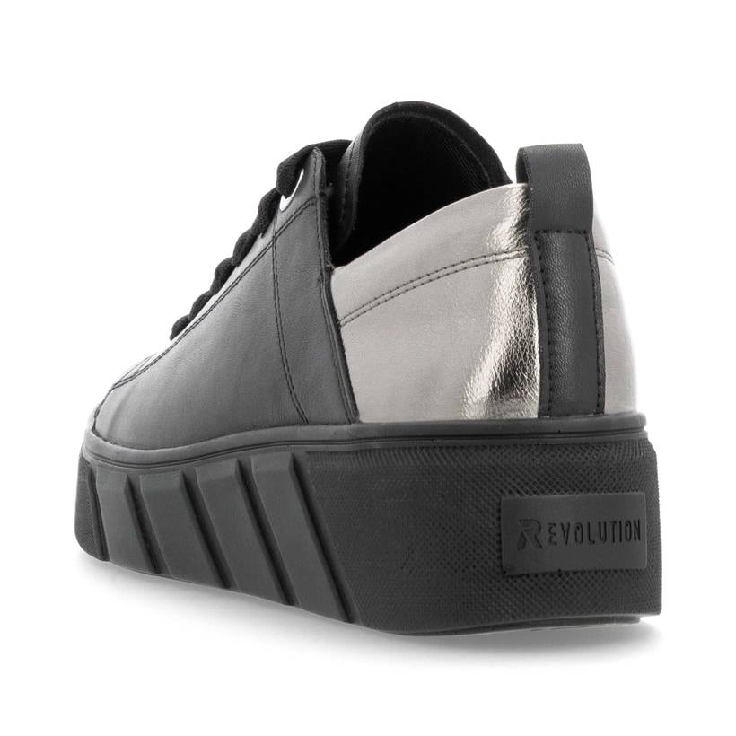 Rieker Artikelnummer W0502-03 Rieker Damen Sneaker Low mattschwarz-silber Exklusivangebot