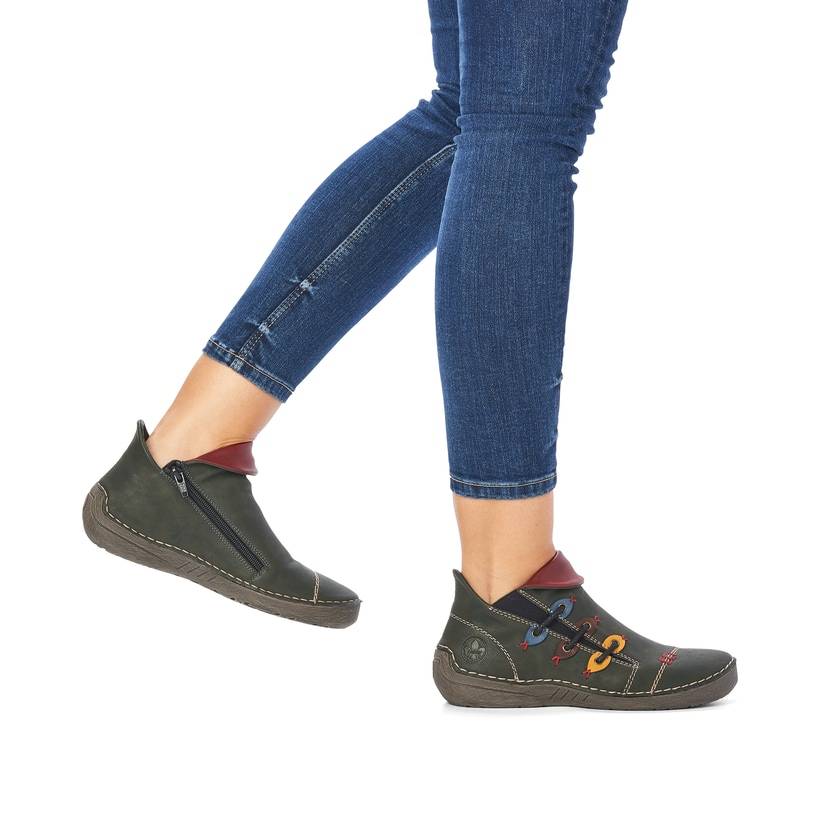 Rieker Artikelnummer 72581-54 Rieker Damen Slipper olivgrün Preisnachlass