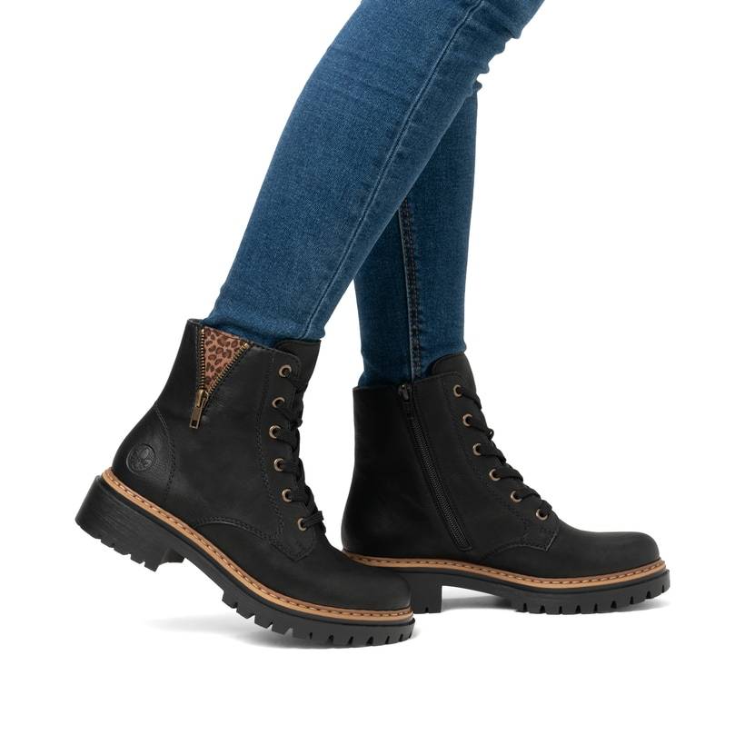 Rieker Artikelnummer 72617-00 Rieker Damen Biker Boots nachtschwarz Black Friday