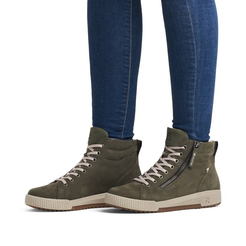 Rieker Artikelnummer W0164-54 Rieker Damen Sneaker High schilfgrün Cyber Monday