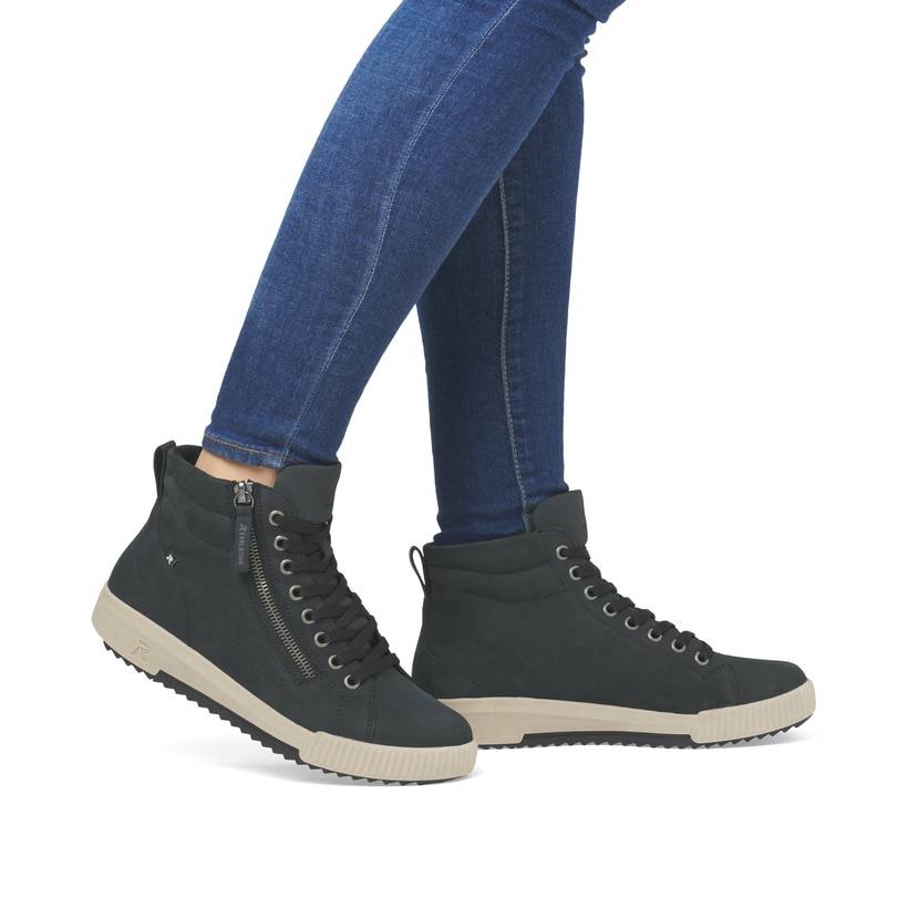 Rieker Artikelnummer W0164-14 Rieker Damen Sneaker High graublau Osterangebot