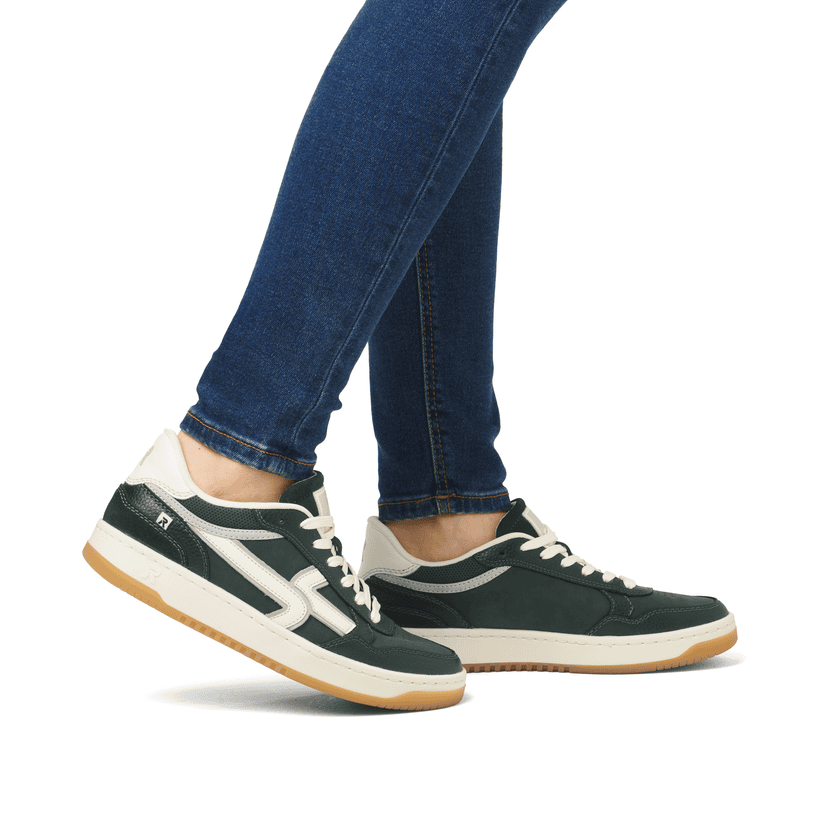 Rieker Artikelnummer W1900-54 Rieker Damen Sneaker Low waldgrün-weiß Saisonale Angebote
