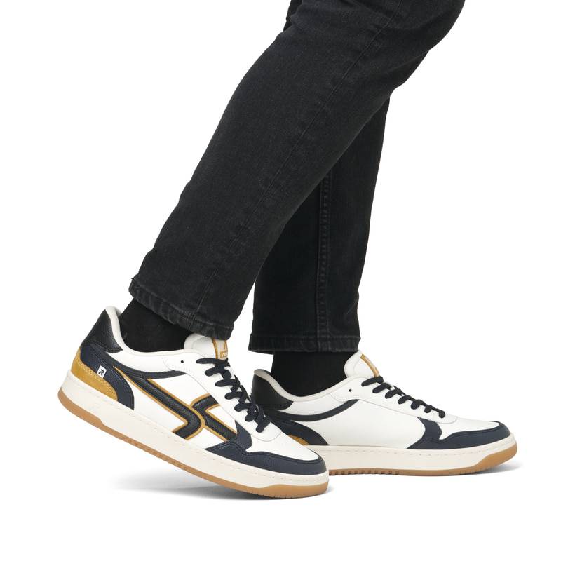 Rieker Artikelnummer U1900-81 Rieker Herren Sneaker Low cremeweiß-schwarz Tiefpreis