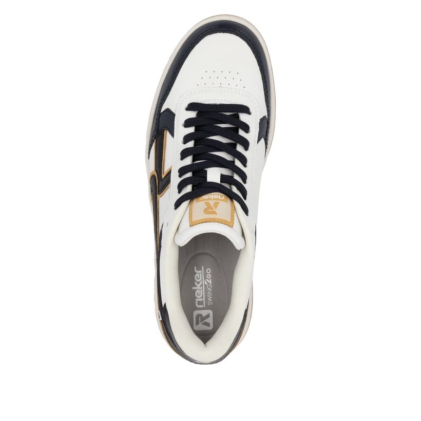Rieker Artikelnummer U1900-81 Rieker Herren Sneaker Low cremeweiß-schwarz Tiefpreis
