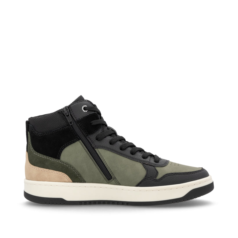 Rieker Artikelnummer U1970-01 Rieker Herren Sneaker High khaki-schwarz Super Sparpreis