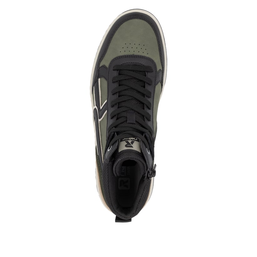 Rieker Artikelnummer U1970-01 Rieker Herren Sneaker High khaki-schwarz Super Sparpreis