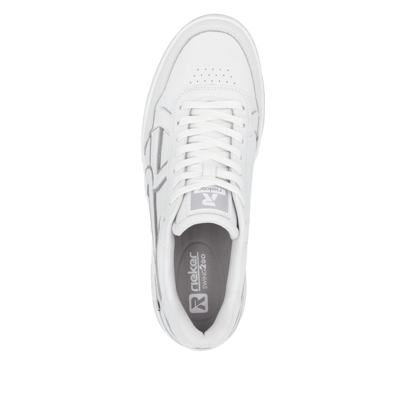 Rieker Artikelnummer U1900-80 Rieker Herren Sneaker Low frostweiß-grau Letzter Tag