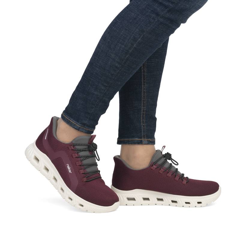 Rieker Artikelnummer M6066-30 Rieker Damen Slipper weinrot Riesige Rabatte