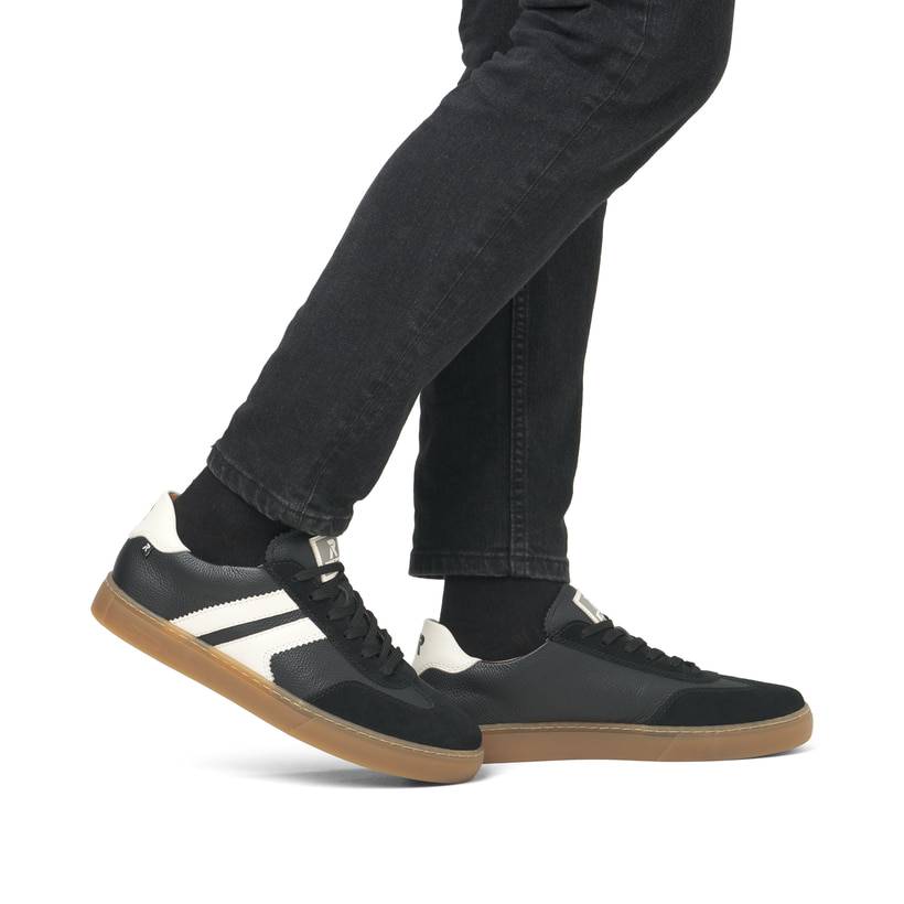 Rieker Artikelnummer U0707-00 Rieker Herren Sneaker Low carbonschwarz-weiß Fabrikverkauf