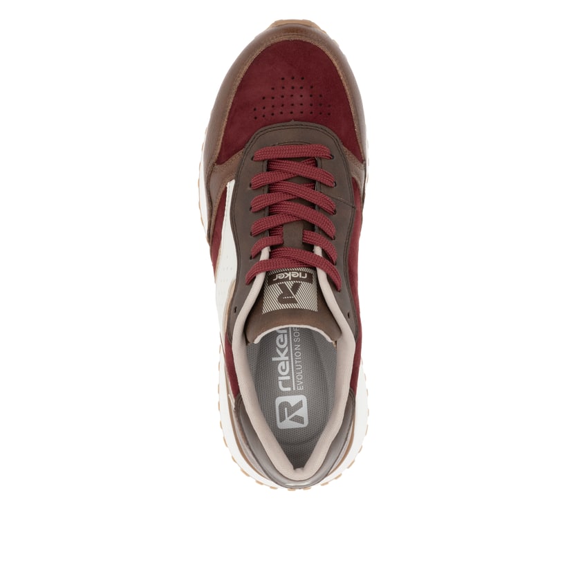 Rieker Artikelnummer W0607-35 Rieker Damen Sneaker Low zimtbraun-rubinrot Sonderangebote