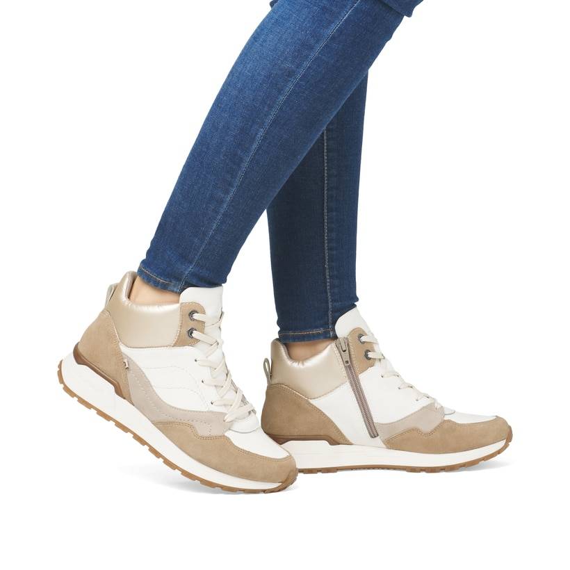 Rieker Artikelnummer W0672-80 Rieker Damen Sneaker High weiß-beige Riesige Ersparnisse
