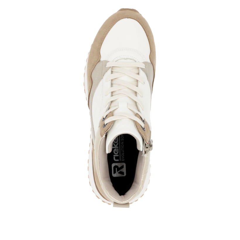 Rieker Artikelnummer W0672-80 Rieker Damen Sneaker High weiß-beige Riesige Ersparnisse