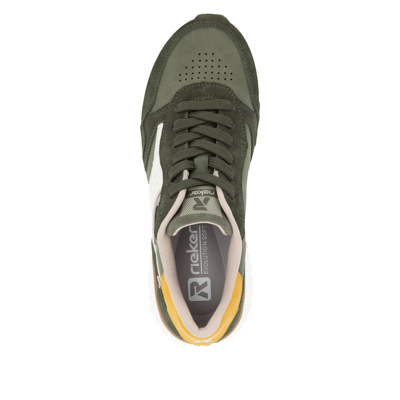 Rieker Artikelnummer W0607-54 Rieker Damen Sneaker Low khaki-cremeweiß VIP-Rabatte