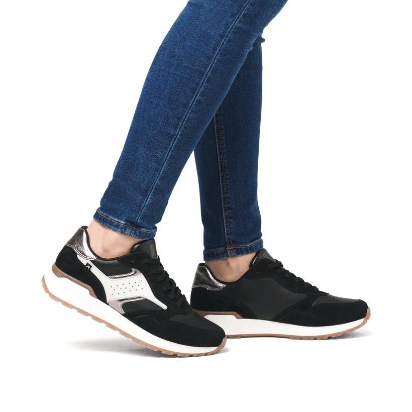 Rieker Artikelnummer W0607-00 Rieker Damen Sneaker Low urbanschwarz-cremeweiß Super Sparpreis